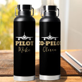 Moderne CO-PILOT-Typografie, Gold Schwarz, kundens Trinkflasche