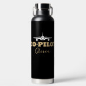 Moderne CO-PILOT-Typografie, Gold Schwarz, kundens Trinkflasche (Vorderseite)