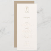 Moderne Coastal Chic Beige Hochzeit Menükarte (Vorne/Hinten)