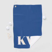 Moderne Cobalt Blue Monogram Initials Personalisie Golfhandtuch (Insitu)
