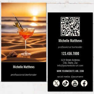 Moderne Cocktail-Foto professioneller Barkeeper Visitenkarte