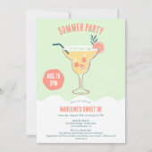 Moderne Cocktail Illustration Sommerstrand Sweet 1 Einladung (Vorderseite)