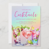 Moderne Cocktail Party Drinks Einladung (Vorderseite)