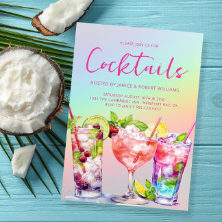 Moderne Cocktail Party Drinks Einladung