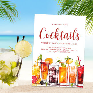 Moderne Cocktail Party Drinks Einladung