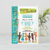 Moderne Cocktail-Party Einladungen aus dem Mittela (Stehend Vorderseite)