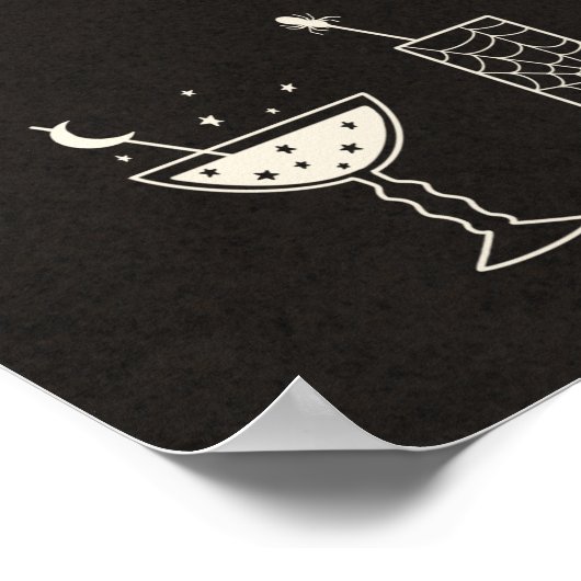 Moderne Cocktailkarte Halloween Mitte des Jahrhund Poster (Ecke)