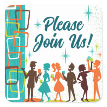 Moderne Cocktailpartei Mitte des Jahrhunderts