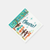 Moderne Cocktailpartei Mitte des Jahrhunderts Serviette (Ecke)