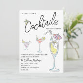 Moderne Cocktailparty Einladung (Stehend Vorderseite)