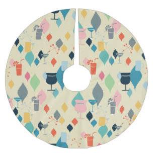 Moderne Cocktails aus dem Mittelalter Polyester Weihnachtsbaumdecke