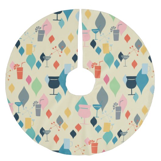 Moderne Cocktails aus dem Mittelalter Polyester Weihnachtsbaumdecke (Vorderseite)
