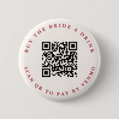Moderne Cocktails Bachelorette QR-Code Button (Vorderseite)