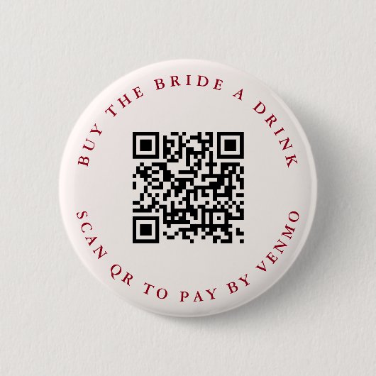 Moderne Cocktails Bachelorette QR-Code Button (Vorderseite)