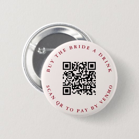 Moderne Cocktails Bachelorette QR-Code Button (Vorne & Hinten)