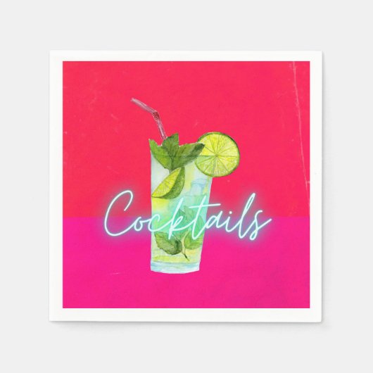 Moderne Cocktails Bar Art Serviette (Vorderseite)