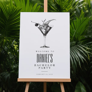 Moderne Cocktails Drink Bachelor Party Begrüßungsz Poster
