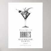 Moderne Cocktails Drink Bachelor Party Begrüßungsz Poster (Vorne)
