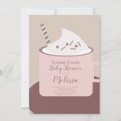 Moderne Cocoa Hot Chocolate Tasse Babydusche Einladung (Vorderseite)