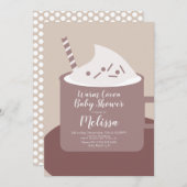 Moderne Cocoa Hot Chocolate Tasse Nuetral Babydusc Einladung (Vorne/Hinten)