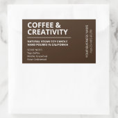 Moderne Coffee Scent Brown Candle Labels Rechteckiger Aufkleber (Tasche)