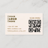 Moderne Coffee Shop QR-Code Visitenkarte (Rückseite)