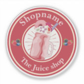 Moderne Cold Smoothies Fruchtsaftwerkstatt Name Aufkleber (Vorderseite)