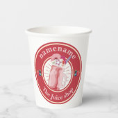 Moderne Cold Smoothies Fruchtsaftwerkstatt Name Pappbecher (Vorderseite)