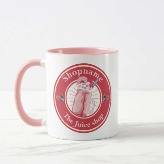 Moderne Cold Smoothies Fruchtsaftwerkstatt Name Tasse (Links)