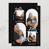 moderne Collage 4 Foto Multi-Foto Schwarze Bögen Save The Date (Vorne/Hinten)