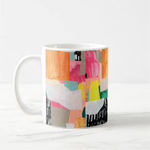 Moderne Collage Art. Mixed Media on Leinwand. Colo Kaffeetasse