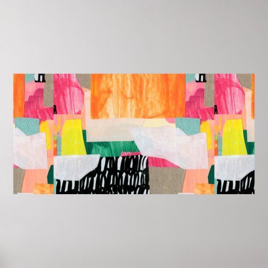 Moderne Collage Art. Mixed Media on Leinwand. Colo Poster (Vorne)