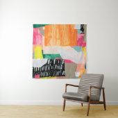 Moderne Collage Art. Mixed Media on Leinwand. Colo Wandteppich (Beispiel)