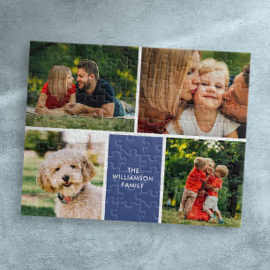 Moderne Collage aus vier Lieblingsfotos der Famili Puzzle