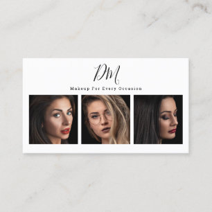 Moderne Collage aus weißem Foto, trendige Makeup-K Visitenkarte