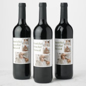 Moderne Collage Drei Foto | Glückliches Erntedankf Weinetikett (Flaschen)