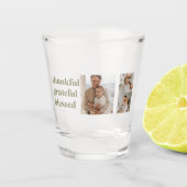 Moderne Collage Drei Foto | Happy Thanksgiving Sh Schnapsglas (Vorderseite)