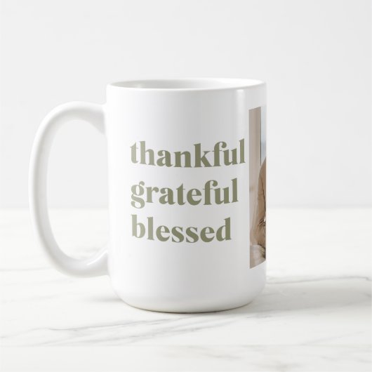 Moderne Collage Drei Foto Kaffeetasse (Links)