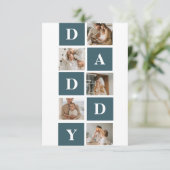 Moderne Collage Fathers Foto & Green Daddy Geschen Dankeskarte (Stehend Vorderseite)