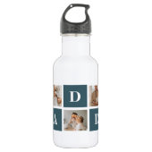 Moderne Collage Fathers Foto & Green Daddy Geschen Edelstahlflasche (Vorderseite)