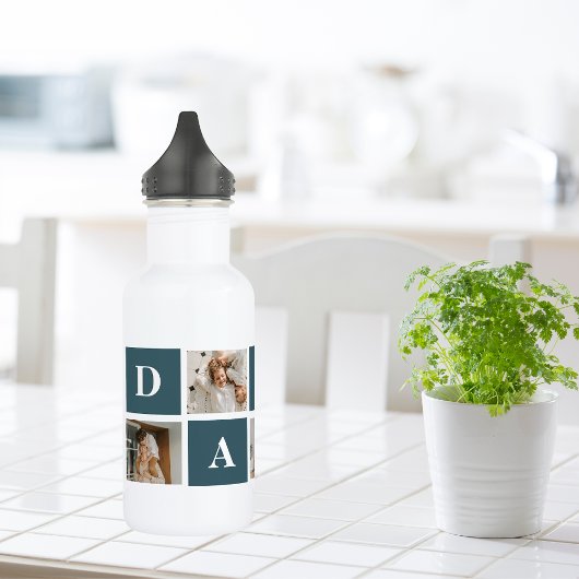 Moderne Collage Fathers Foto & Green Daddy Geschen Edelstahlflasche