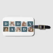 Moderne Collage Fathers Foto & Green Daddy Geschen Gepäckanhänger (Vorderseite (Horizontal))