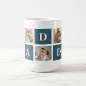 Moderne Collage Fathers Foto & Green Daddy Geschen Kaffeetasse (Mittel)