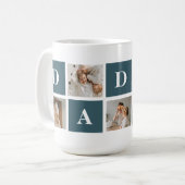 Moderne Collage Fathers Foto & Green Daddy Geschen Kaffeetasse (Vorderseite Links)