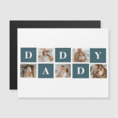 Moderne Collage Fathers Foto & Green Daddy Geschen Magnetkarte (Vorne/Hinten)