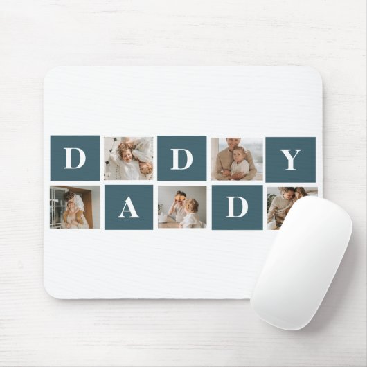 Moderne Collage Fathers Foto & Green Daddy Geschen Mousepad (Mit Mouse)