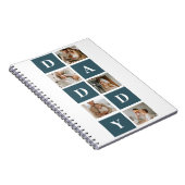 Moderne Collage Fathers Foto & Green Daddy Geschen Notizblock (Rechte Seite)