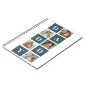 Moderne Collage Fathers Foto & Green Daddy Geschen Notizblock (Linke Seite)