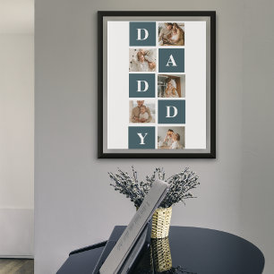 Moderne Collage Fathers Foto & Green Daddy Geschen Poster