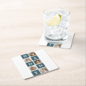 Moderne Collage Fathers Foto & Green Daddy Geschen Rechteckiger Pappuntersetzer (Vor Ort)